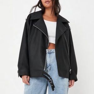 Faux leather biker jacket